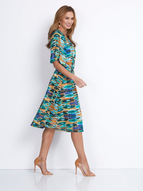 Robe courte smockée base évasée - AFIBEL - Kiabi