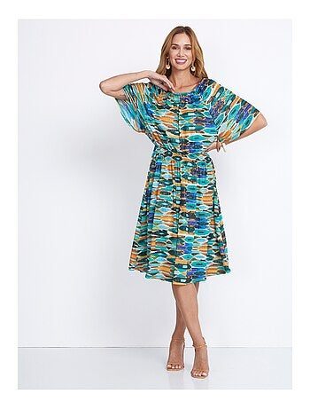 Robe courte smockée base évasée