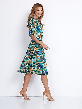 Robe courte smockée base évasée