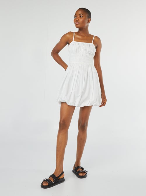 Robe courte smockée - Kiabi