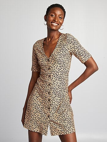 Robe courte stretch léopard