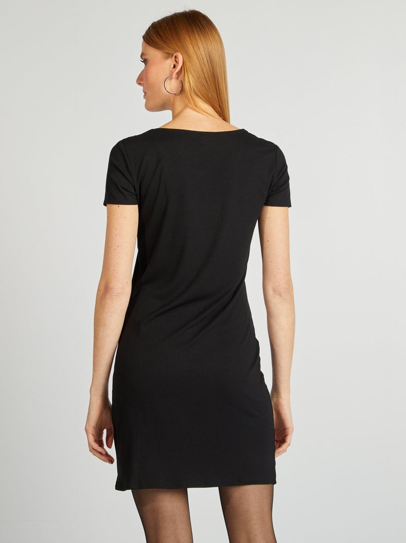 Robe courte stretch noir - Kiabi