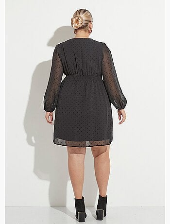 Robe courte taille plissée, mini coeurs - AFIBEL
