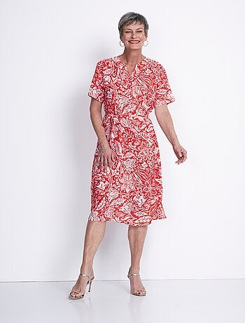 Robe courte tissu gaufré bicolore