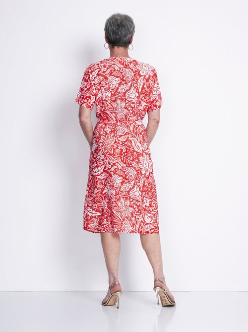 Robe courte tissu gaufré bicolore - Kiabi