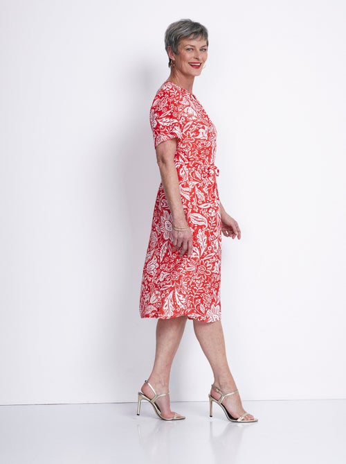 Robe courte tissu gaufré bicolore - Kiabi