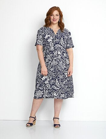 Robe courte tissu gaufré bicolore