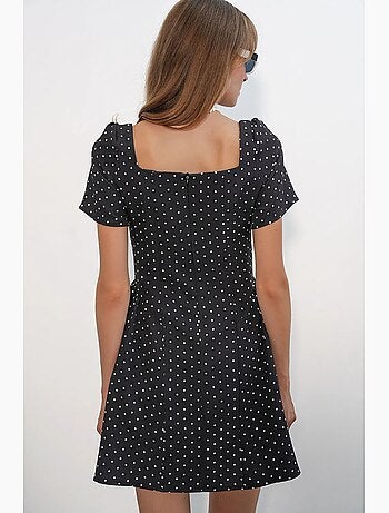 Robe courte trapèze à pois bdart