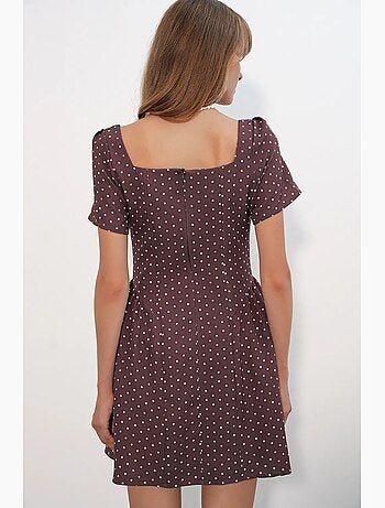 Robe courte trapèze à pois bdart