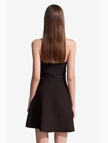 Robe courte trapèze sans manches à col licou dilvin