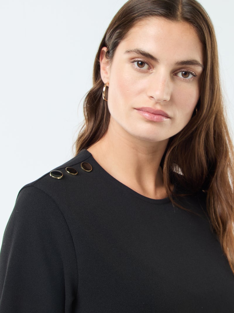 Robe courte unie avec col rond 'JDY' Noir - Kiabi