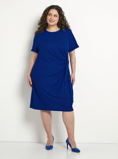 Robe courte unie drapée effet cache-ventre - Kiabi