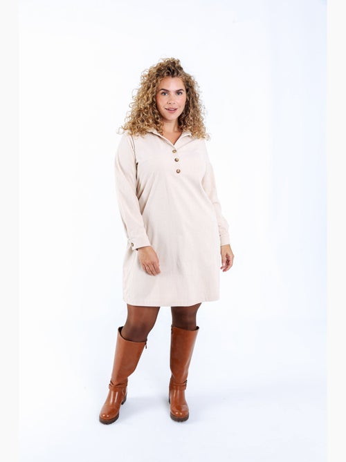 Robe courte unie en velours côtelé PAPRIKA - Kiabi