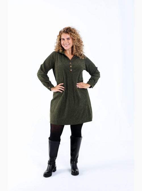 Robe courte unie en velours côtelé PAPRIKA - Kiabi