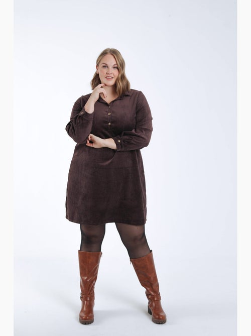 Robe courte unie en velours côtelé PAPRIKA - Kiabi