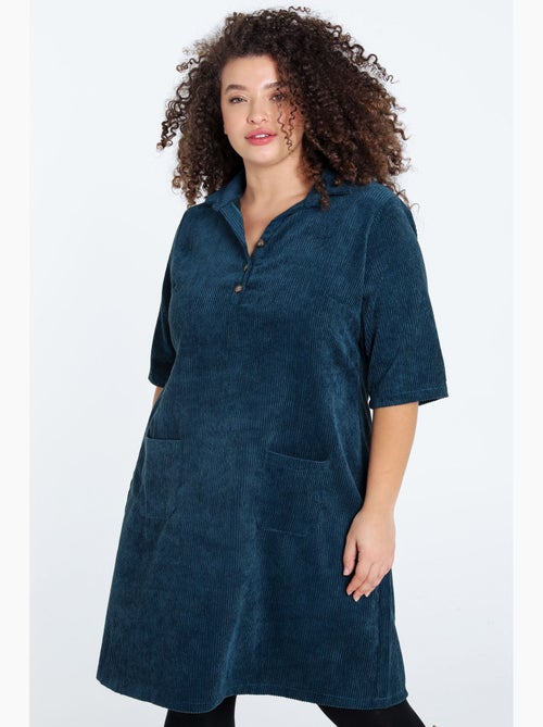 Robe courte unie en velours PAPRIKA - Kiabi