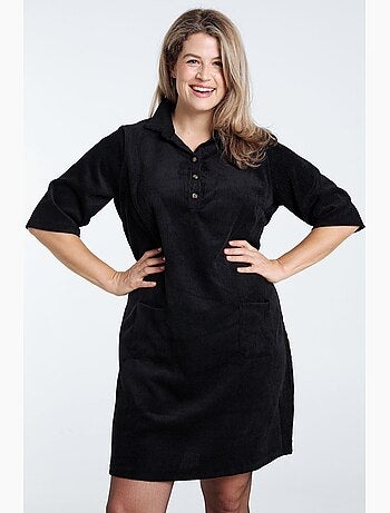 Robe courte unie en velours PAPRIKA