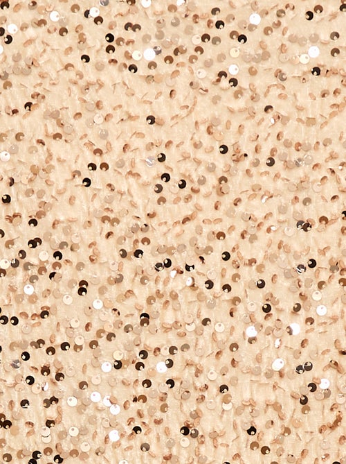 Robe courte velours avec sequins - Kiabi