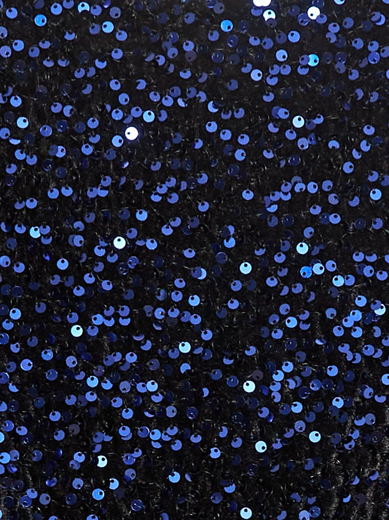 Robe courte velours avec sequins Bleu - Kiabi