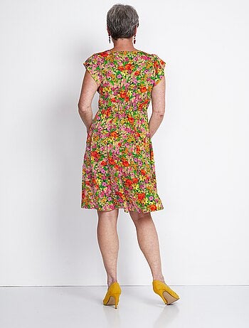 Robe courte volantée imprimé floral