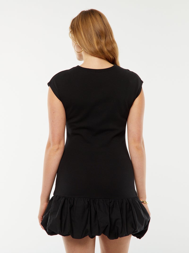 Robe courte volantée sans manches Noir - Kiabi