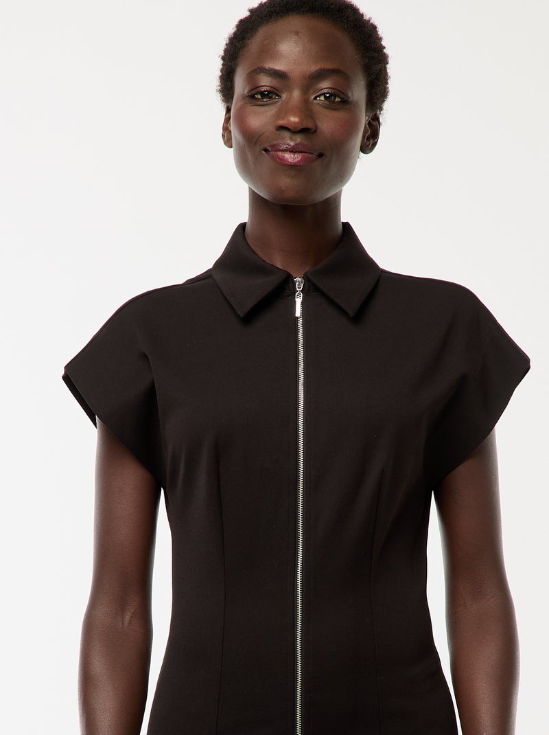 Robe courte zippée Noir - Kiabi