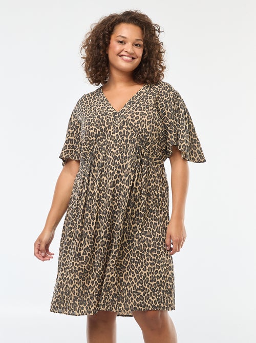 Robe courtes avec manches papillon - Kiabi