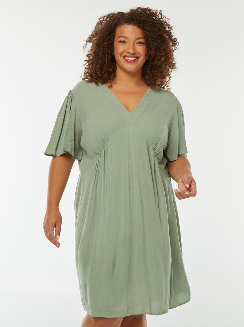 Robe courtes avec manches papillon Bleu - Kiabi
