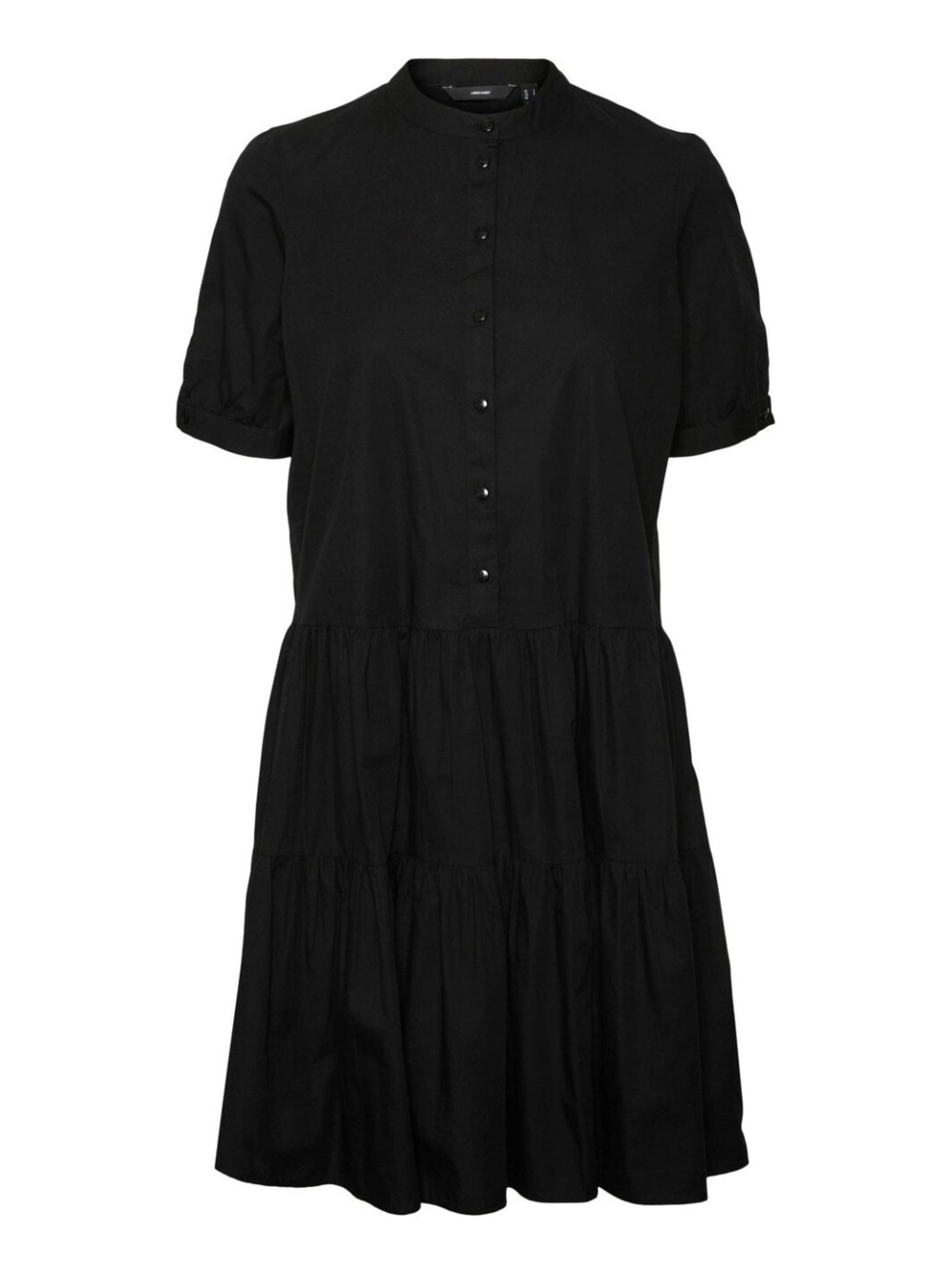 Vero Moda - Robe caraco froncée mi-longue - Noir