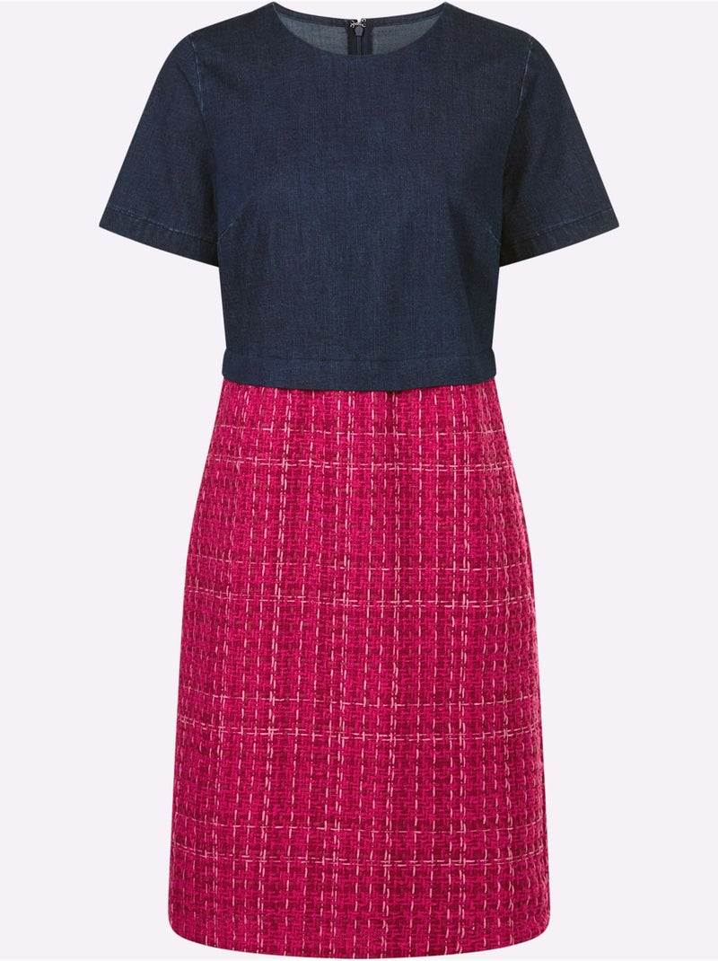 Robe Crayon Qualité Bouclé Douce - Taille Standard - Helline Bleu Rose - Kiabi