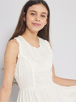 Robe crêpe à plumetis - Kiabi