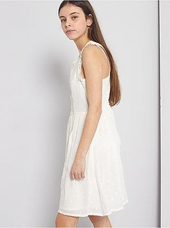 Robe crêpe à plumetis - Kiabi