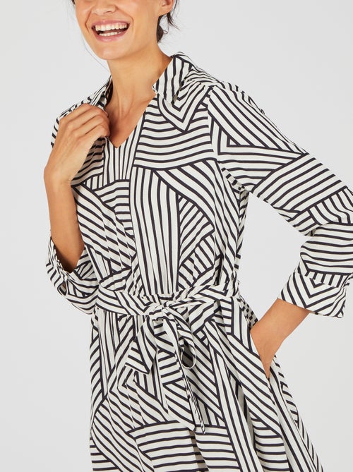 Robe crêpe imprimé graphique - Damart - Kiabi