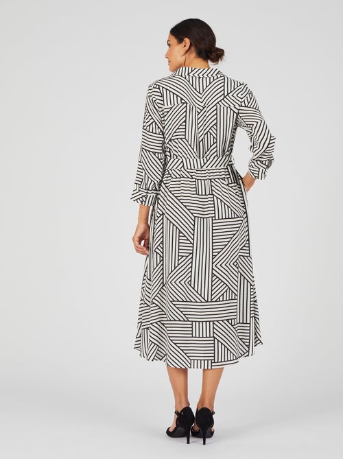 Robe crêpe imprimé graphique - Damart - Kiabi