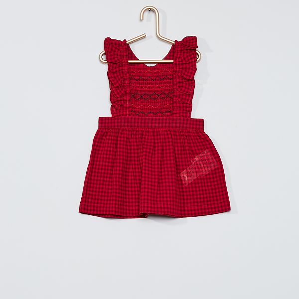 Robe Crepon Eco Concue Bebe Fille Fuchsia Vichy Kiabi 9 10