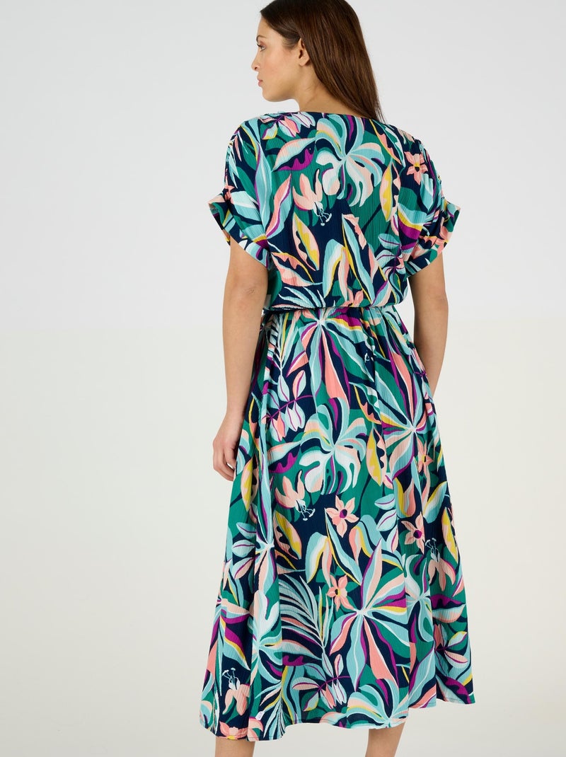 Robe crépon pure viscose - Damart Bleu marine - Kiabi