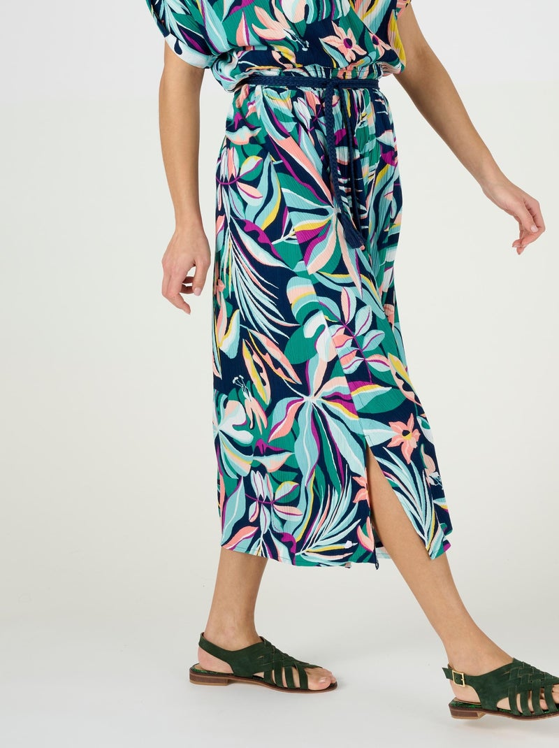 Robe crépon pure viscose - Damart Bleu marine - Kiabi