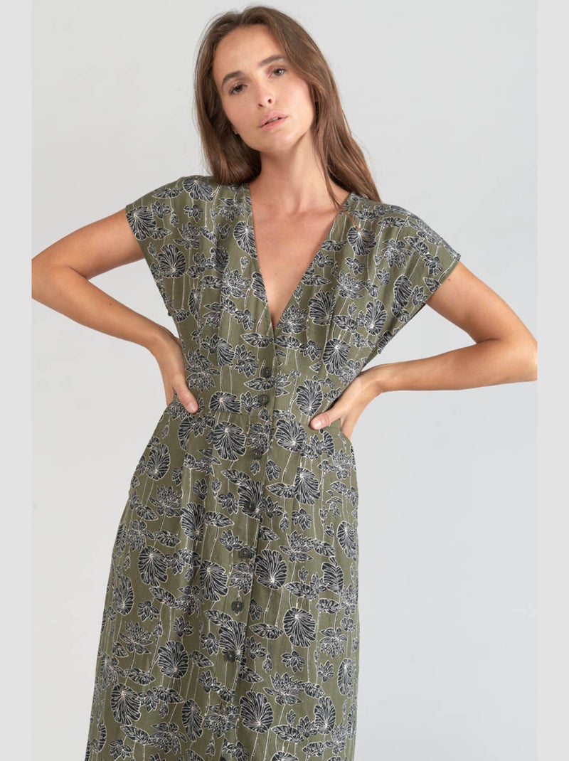 Robe CROFT droite 'Le Temps Des Cerises' Vert - Kiabi