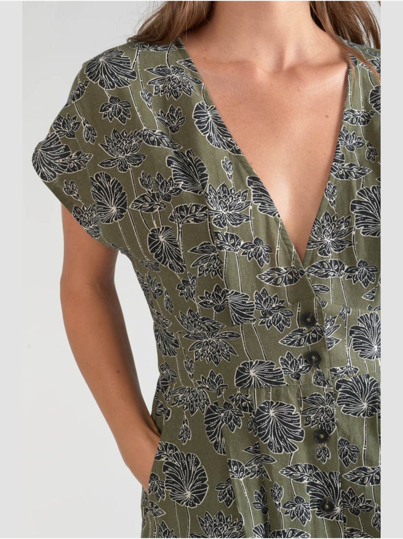 Robe CROFT droite 'Le Temps Des Cerises' Vert - Kiabi