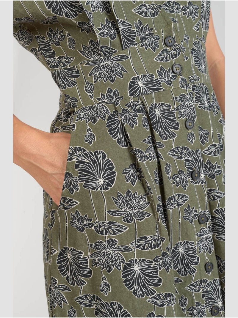 Robe CROFT droite 'Le Temps Des Cerises' Vert - Kiabi