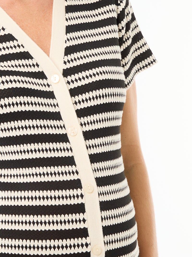 Robe d'allaitement en maille crochet Beige - Kiabi