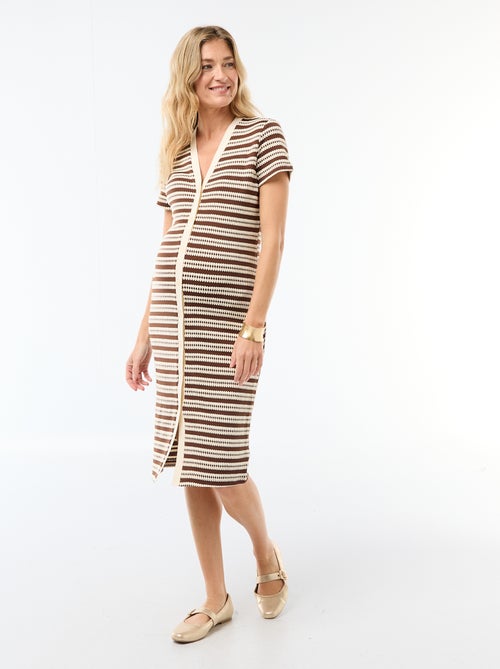 Robe d'allaitement en maille crochet - Kiabi