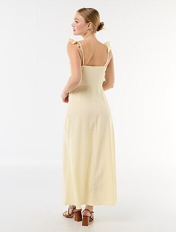 Robe de cérémonie à bretelles volantées