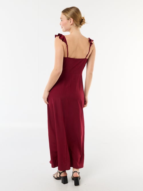 Robe de cérémonie à bretelles volantées - Kiabi