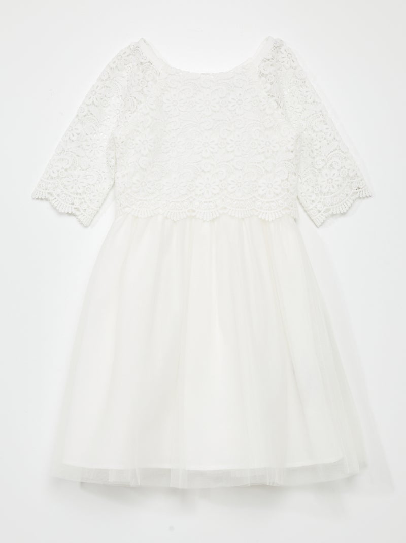 Robe de cérémonie blanc - Kiabi