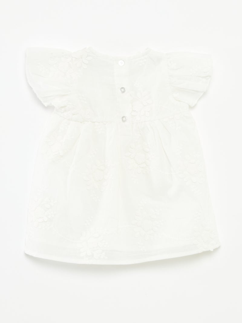 Robe de cérémonie brodée BLANC - Kiabi