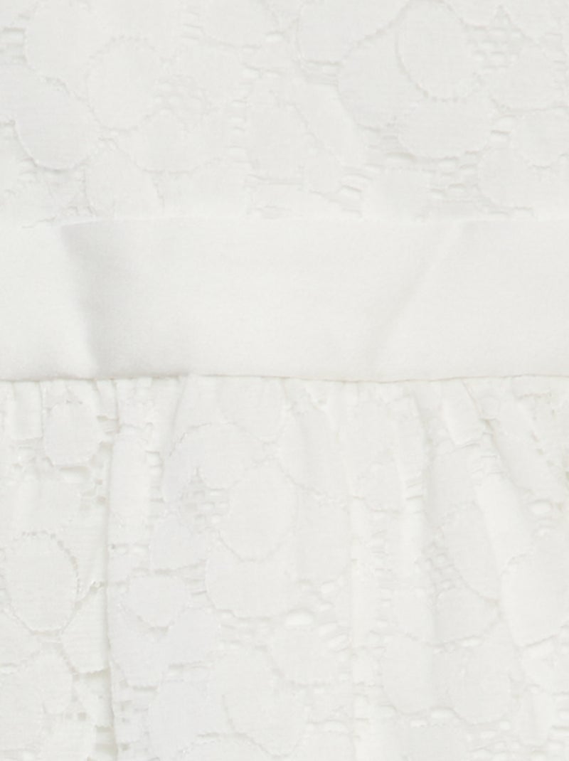 Robe de cérémonie en dentelle blanc - Kiabi