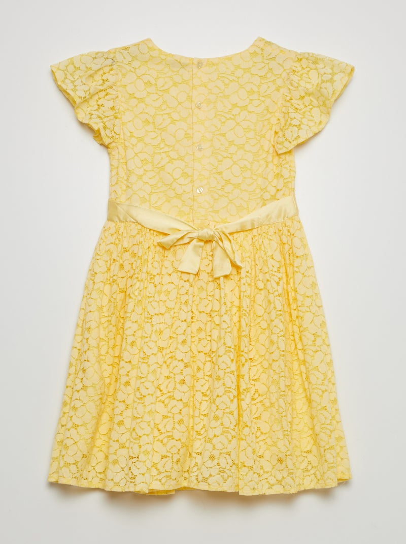 Robe de cérémonie en dentelle Jaune - Kiabi