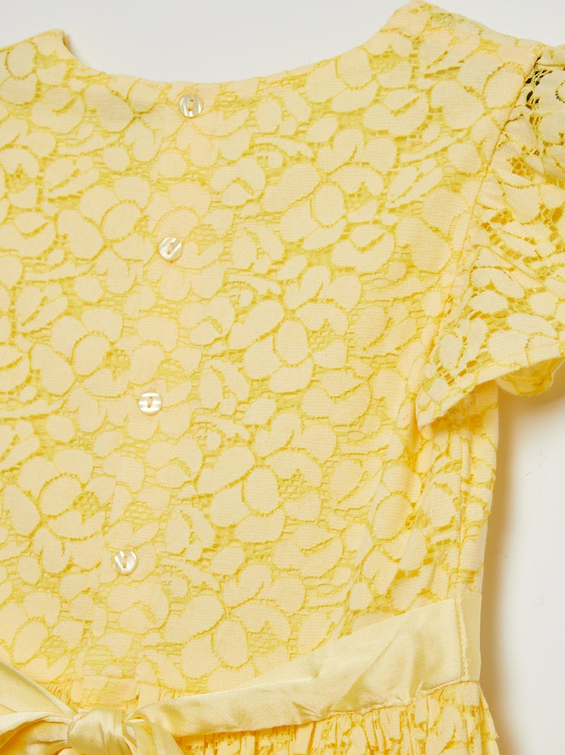 Robe de cérémonie en dentelle Jaune - Kiabi