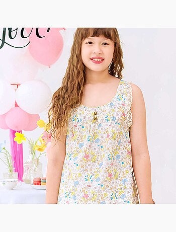 Robe de Cérémonie Fleurie – Bretelles Croisées ANAÏS - La Faute à Voltaire